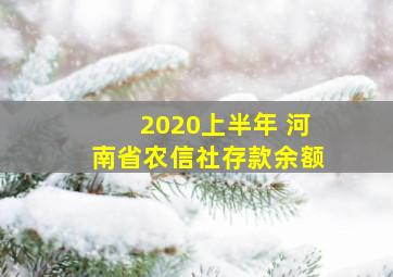 2020上半年 河南省农信社存款余额